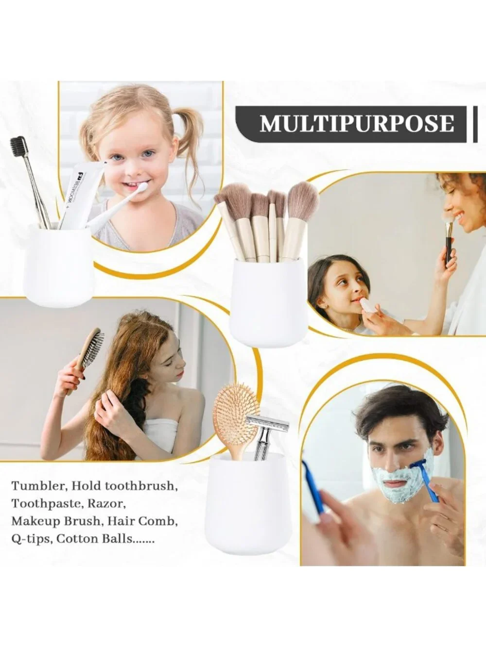 Modern Farmhouse Ceramic Bathroom Accessories Set - Soap Dispenser, Toothbrush